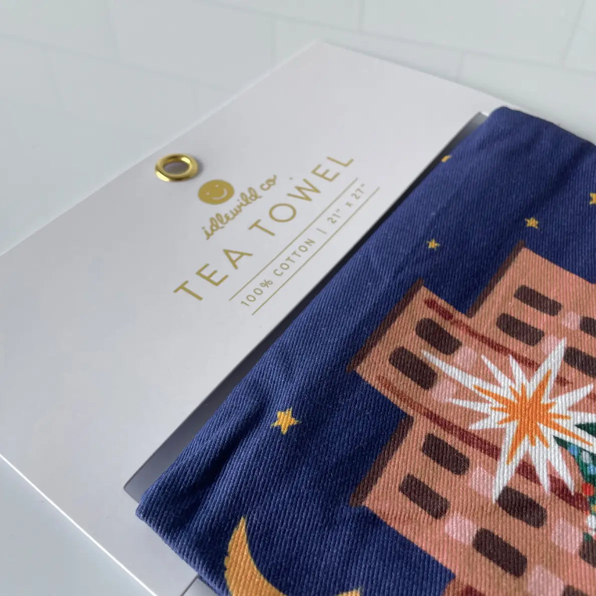 Rockefeller Tree Tea Towel – Hand-Painted Holiday Design