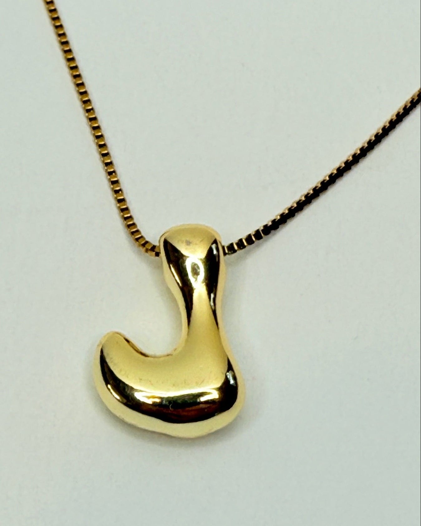 Bubble Letter Monogram Necklace - J