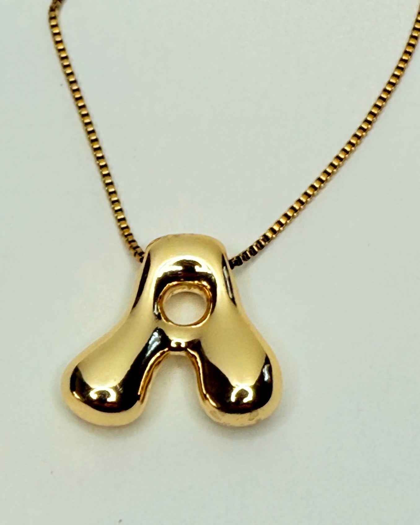 Bubble Letter Monogram Necklace - A