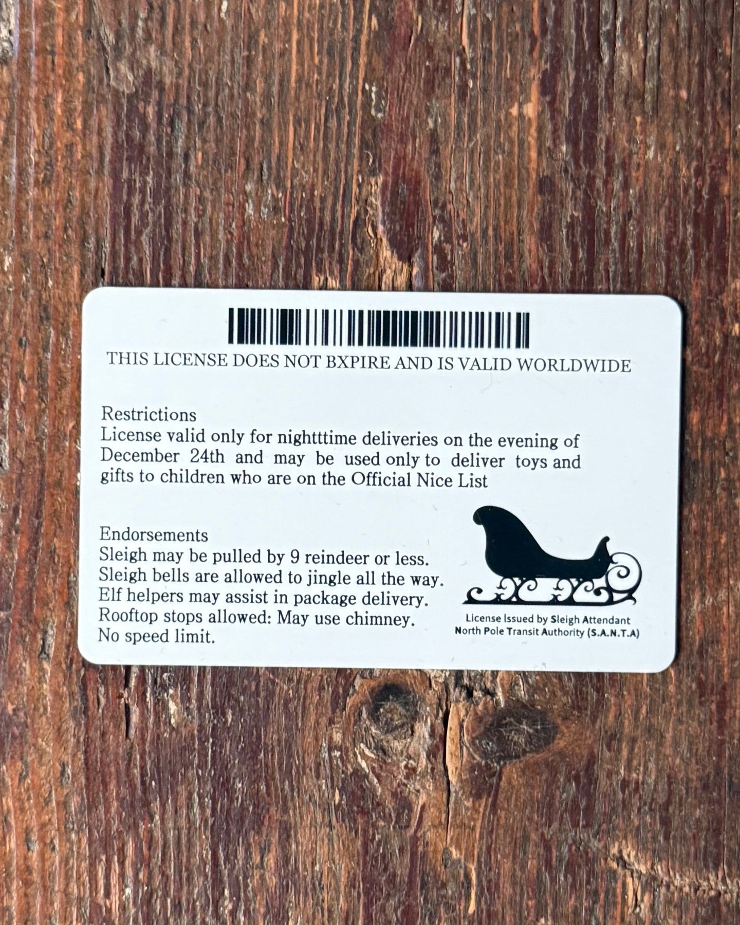 Santa’s Driver License