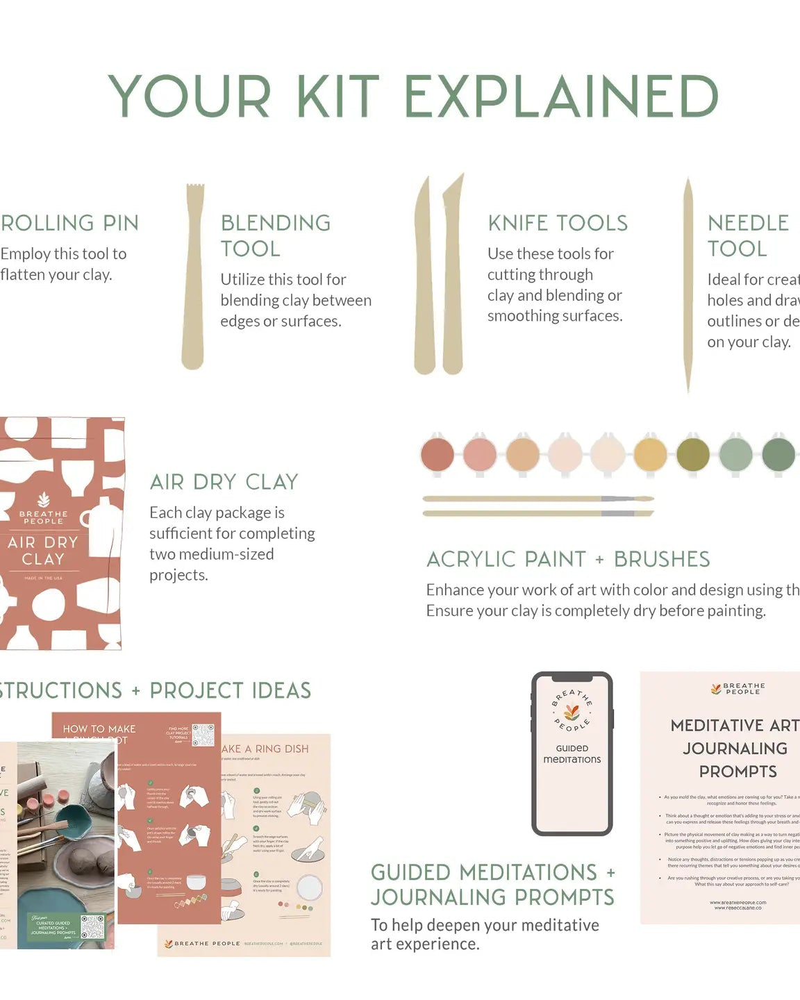 Meditative Art Clay Kit + Self-Care Meditations