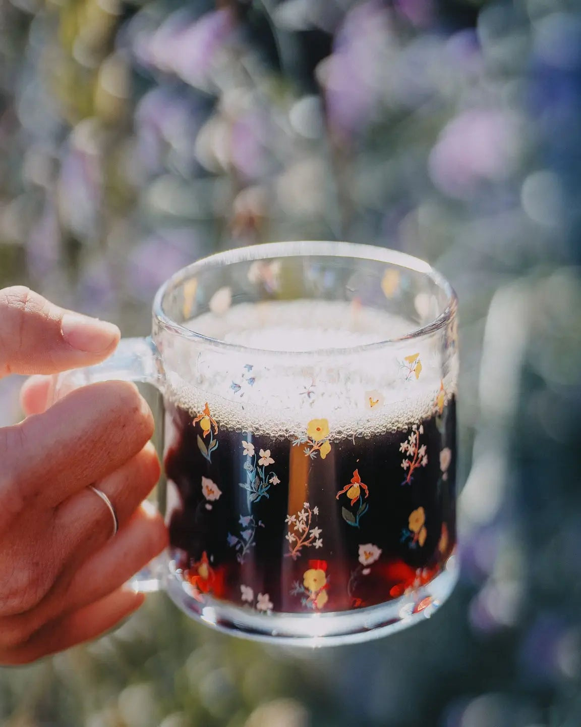 Mountain Wildflower Glass Mug