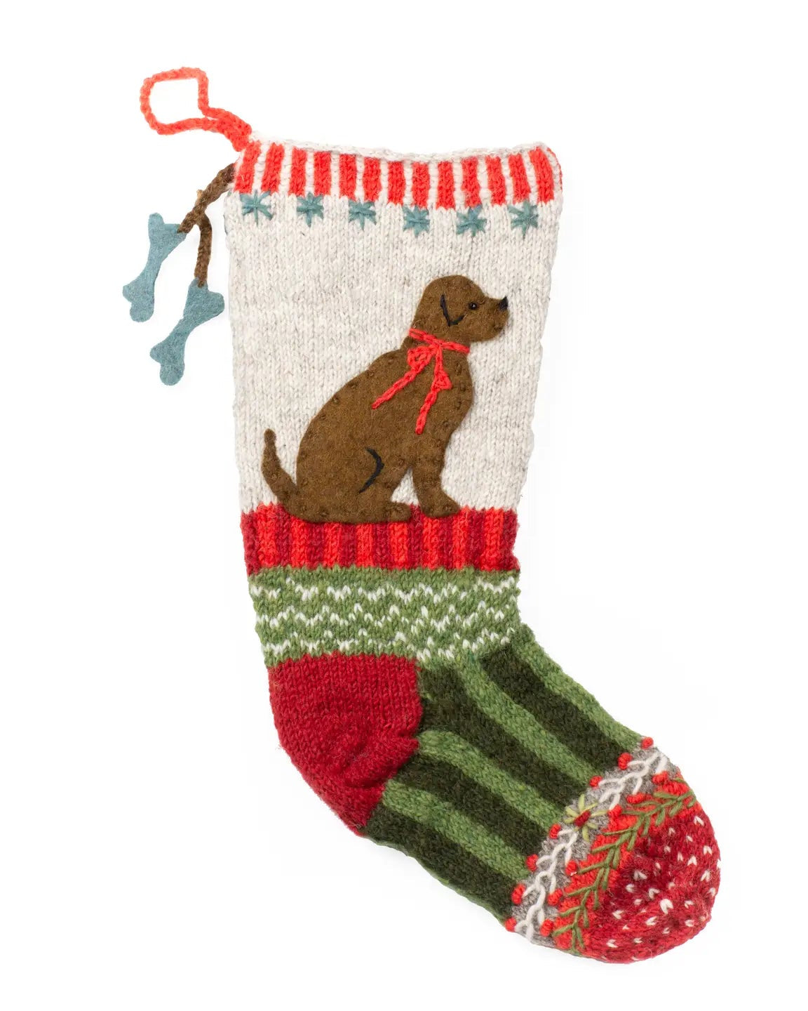 Paws & Cheer – Hand-Knit Dog Christmas Stocking