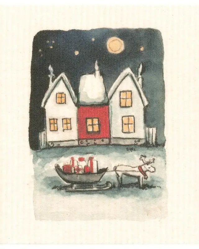 “Nordic Winter Tales” – Set of 2 Swedish Dishcloths