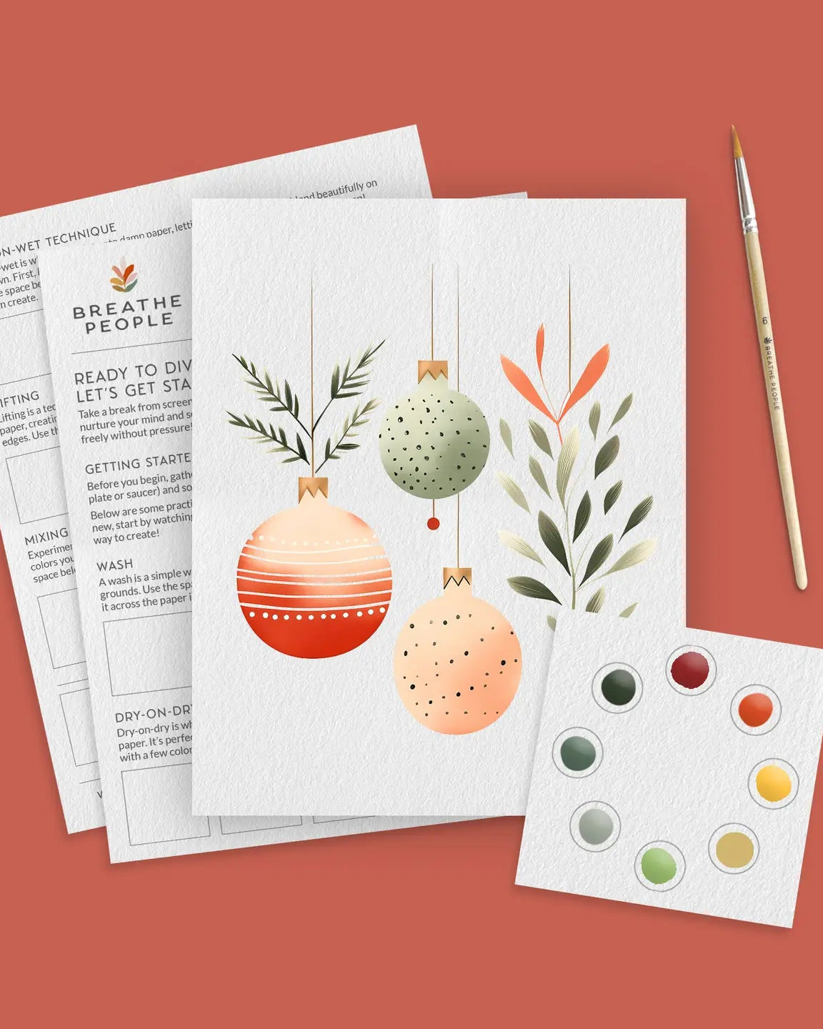 Deck the Halls – Holiday Ornament Watercolor Art Kit