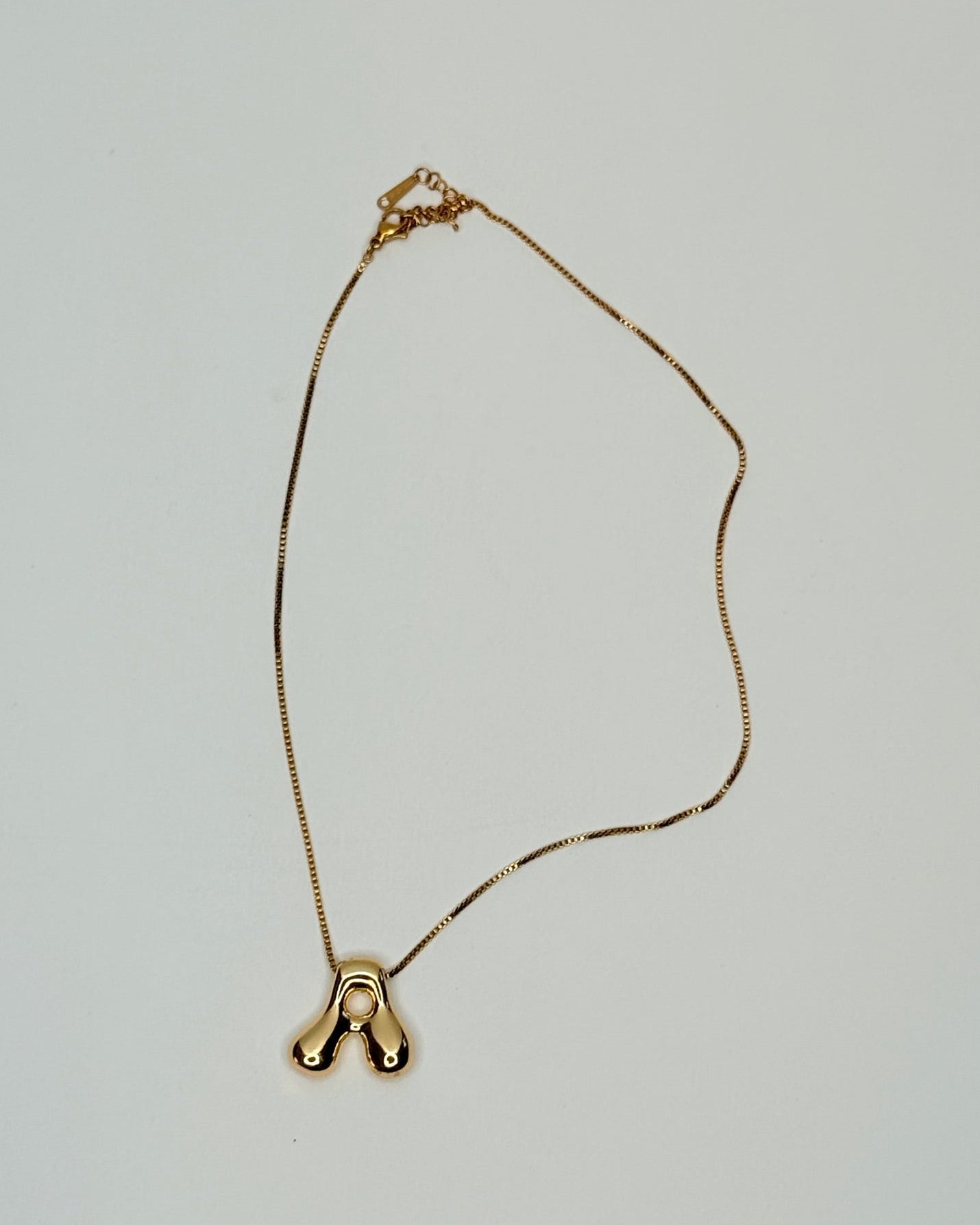 Bubble Letter Monogram Necklace - A