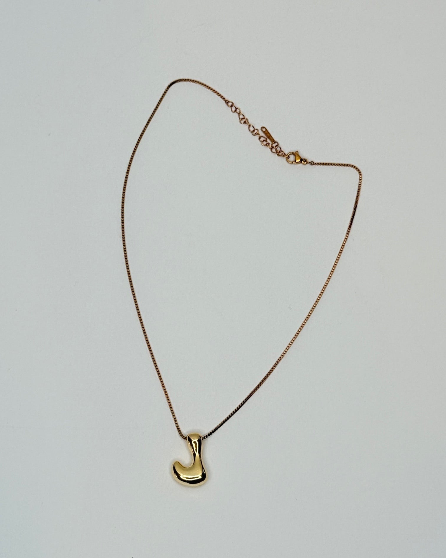 Bubble Letter Monogram Necklace - J