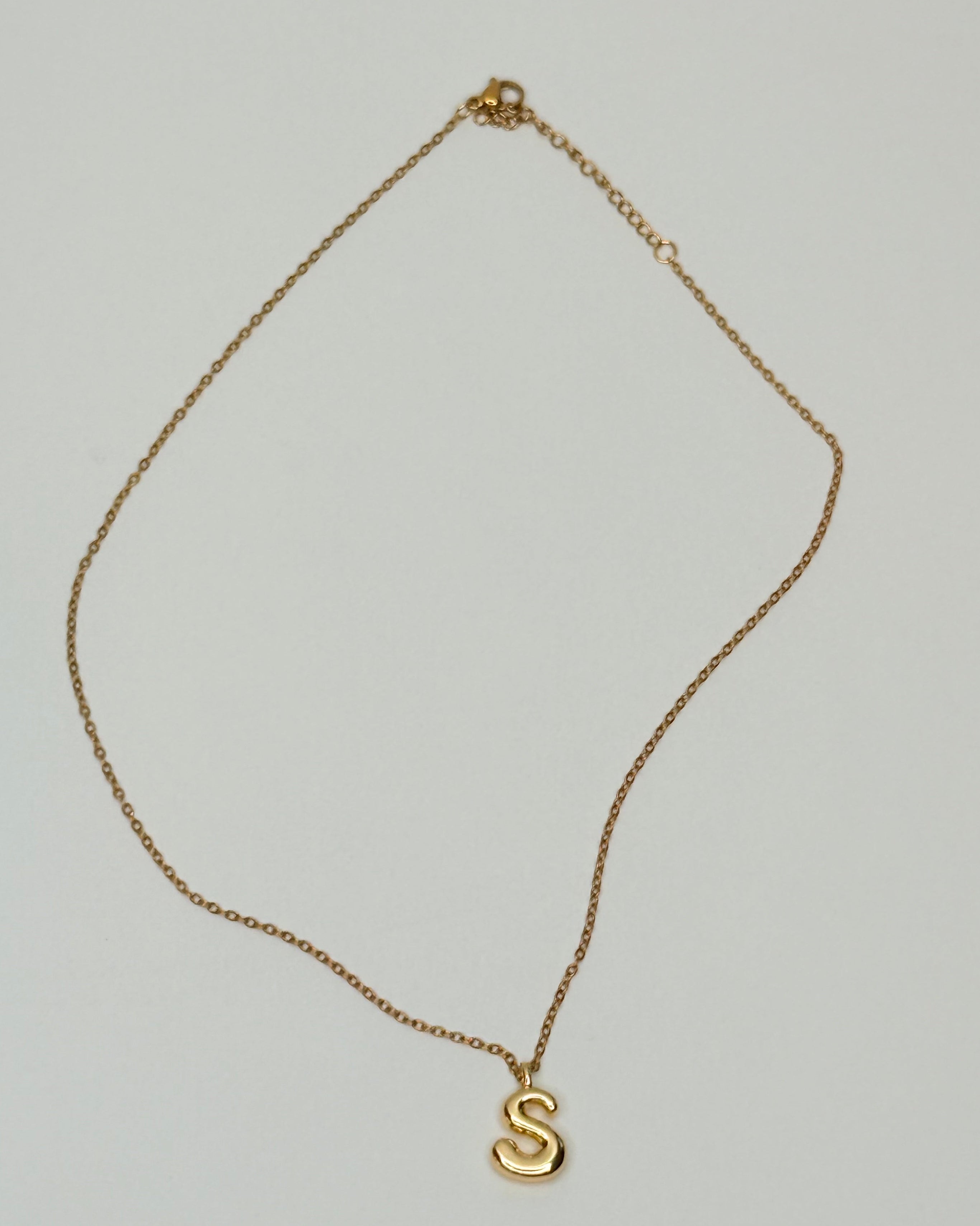 Mini Bubble Letter Monogram Necklace - S