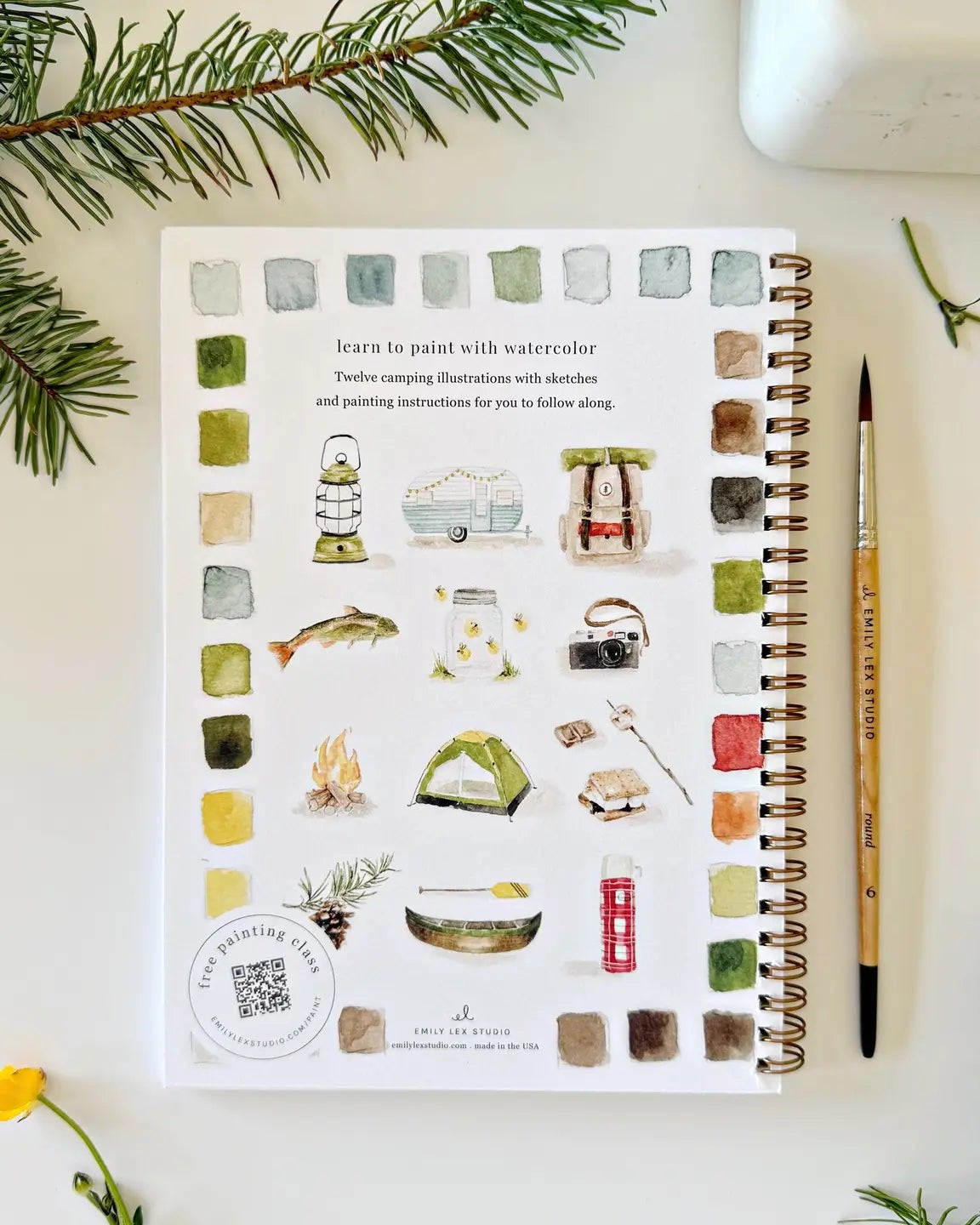 Camping Watercolor Workbook